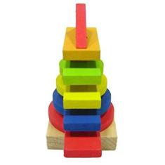 Formas Geométricas - Árvore - Madeira - Multicolorido