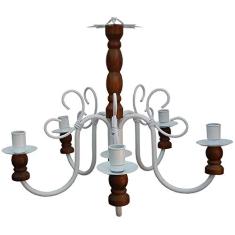 Pendente Lustre De Madeira E Ferro Rustico para Decoração de Quarto
