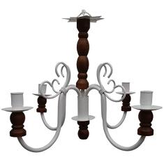 Lustre Torneado De Madeira e Metal para Decorar Ambiente Provençal
