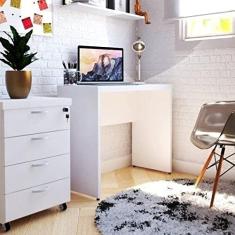 Mesa de Escritório Natus 40mm 90 cm 42 cm Bramov Móveis Branco