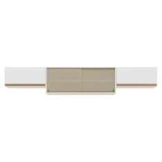 Kit 3 Armários De Cozinha Aéreos 4 Portas Veneza Multimóveis Mp2152 Branco/dourado Branco/dourado