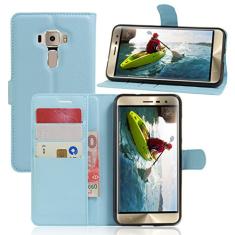 Capa ASUS Zenfone 3/ZE552KL, capa carteira flip de couro PU premium com compartimento para cartão, suporte e fecho magnético [capa interior à prova de choque de TPU] Compatível com ASUS Zenfone