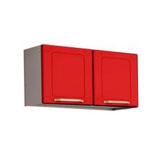 Armário Aéreo p/ Cozinha Colors 6000 c/ 2 Portas 70cm Branco/Vermelho 