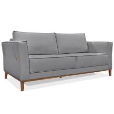 Sofá Living 2 Lugares 1,70m Vega Linho Pés Castanho - Pallazio, Grafit