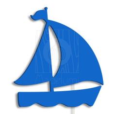 Luminária Abajur Parede Barco Madeira G9 30cm Decoração Bebê - Madelum