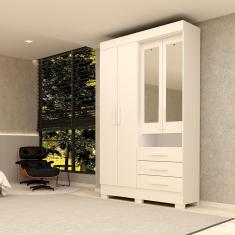 Guarda-Roupa Casal Bolívia Com Espelho 4 Portas Linhamobília