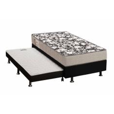 Cama Box C/auxiliar Colchão Espuma Ortobom D26 Physical Ultra Resistente+base Courano Black(88x188)