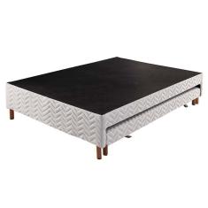 Cama Box Base C-auxiliar Universal Com Auxiliar Sommier Rústico Bordado White (88x188x30) - Paropas