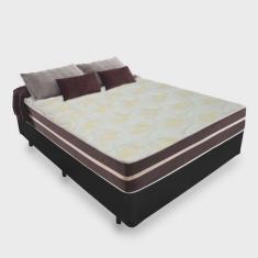 Cama Box Casal + Colchão de Molas Ensacadas Classic Brow Firme para 120 kilos 138x188x60 cm