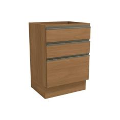 Balcão de Cozinha Maxxi G743 c/ 3 Gavetas s/ Tampo 60cm Canela - Kappesberg