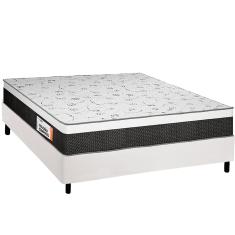 Cama Box Casal: Colchão Ortopédico Plumatex D28/EP Anatômico Falcon Ultra Firme + Base CRC Courano White(138x188)