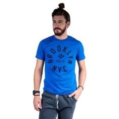 Camiseta Mister Fish Estampado Brooklyn NYC Masculina-Masculino