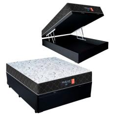 Cama Box Baú Casal + Colchão Espuma D33 Semi Ortopédico Extra Firme Comfort Prime 79x138x188