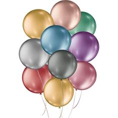 Balões São Roque 5 Polegadas Metallic Balloon Sortido 25 unidades