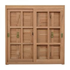 Janela Pantográfica Quadriculada JE121 Esel 120cmx160cmx14cm Natural