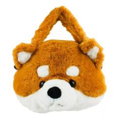 Bolsa Rosto Cachorro Marrom 15x23cm - Pelúcia