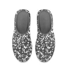 GOSTONG Tênis masculino casual sem cadarço mocassim fácil antiderrapante respirável malha legal tênis de corrida para homens preto EUA 34-48, Music Note preto, 36