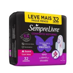 Absorvente Externo Sempre Livre Conforto Noturno Suave 32 Unidades Lev