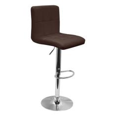 Banqueta Confort Gomos Estofada Couro Giratória c/ regulagem - Lianto 