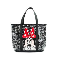 Bolsa Preto Transparente Minnie Assinaturas 32x10x42cm Disney - Taimes