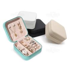 Mini Porta Jóias Maleta 14 Compartimentos Aveludado -Cores