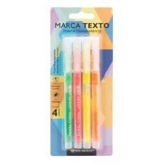 Marca Texto Ponta Transparente 4 Cores - Bee Unique