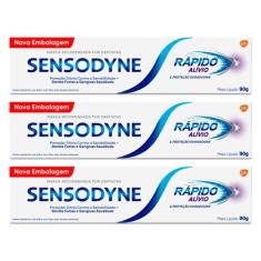 Kit 3 und Creme Dental Sensodyne Alivio Rapido 90g