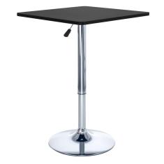 Mesa alta bar bistro Apollo quadrada 60 cm tampo madeira ajustável