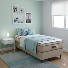Cama Box Solteiro Castor Revolution Pocket Hibrido 88x188x54 + Box Cas