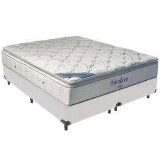 Cama Box Branco E Colchão Freedom Molas Ensacadas King Ortobom