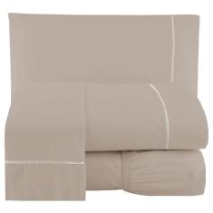 Lençol 4 Peças Casal 400 Fios Toque Suave Ponto Palito Casa Dona