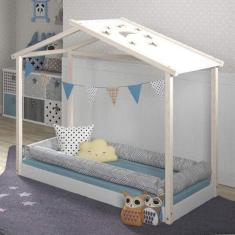 Mini Cama Montessoriana Infantil Montessoriana Infantil Montessoriana Sky Espresso Móveis Branco Giz