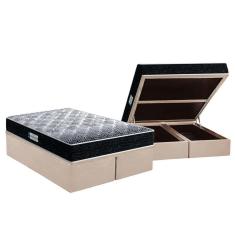 Cama Box Baú Queen: Colchão Espuma D33 Probel  / EP Firmepedic ProDormir Advanced Tech1500 Double Face + Base CRC Suede Clean(158x198)