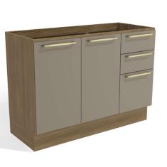 Balcão de Pia Cozinha Botanic 120cm 02 Portas 03 Gavetas M624 Kappesbe