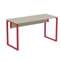 Mesa Escritório P25 TUB Pandin 170 cm Larg x 70 cm Prof Tampo MDP Casablanca Pé Aço Tubular Vermelho