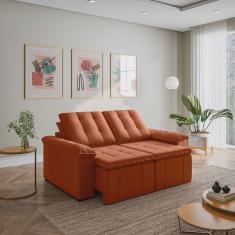 Sofá Palmeira Retrátil Reclinável sem Caixa 3 Lugares 180cm Veludo com Molas Cabecasa