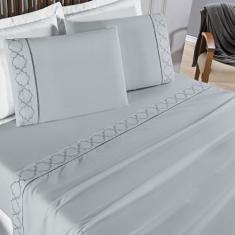 Jogo Cama Lençol Santoro King Micropercal 300 Fios 4 Peças - Cinza - C