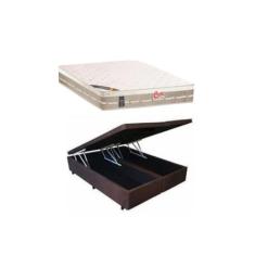 Cama Box Baú Casal King Size  Reforçada +  Colchão Castor Premium Tecn