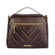 Bolsa de mão em couro estampado Lara Feminina-Feminino