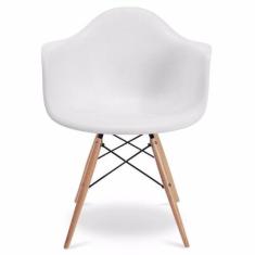 Cadeira Melbourne Eiffel Charles Eames Base Madeira - Branca - Factus