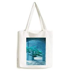 Bolsa de lona com imagem da natureza dos peixes oceânicos bolsa de compras casual