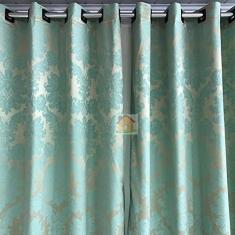 Cortina Jacquard Blackout Tiffany com Dourado 5,60m X 2,30m