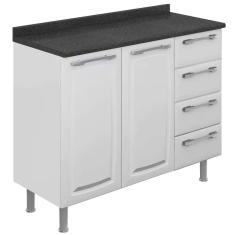 Gabinete Itatiaia Diamante com 2 Portas, 4 Gavetas e 1 Prateleira - 105cm de Largura 