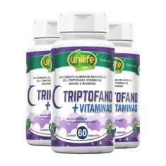 Kit 3 L-Triptofano + Vitaminas Unilife 60 Cápsulas