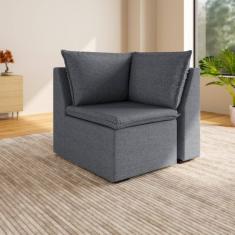 Sofá Modular de Canto 90cm Zen Cabecasa Madeiramadeira Grafite