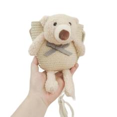 UNDERPINE Bolsa infantil para meninas, bolsa transversal de coelho para meninas, bolsa de palha para meninas de 2 a 7 anos, Marrom