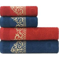 Jogo de Toalhas 4 Peças Banhão Gigante + Rosto Marcotex 100% Algodão -