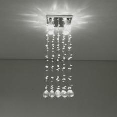 Lustre de Cristal k9, para quarto, base de inox 20x20cm com 70cm de Al