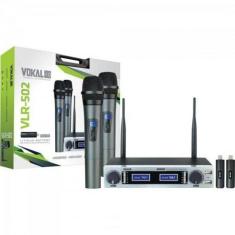 Microfone De Mao Duplo Vlr-502 Cromado Vokal