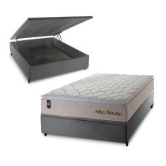 Conjunto Box Baú Roma Bege 138x188x78 c/ Molas Ensacadas